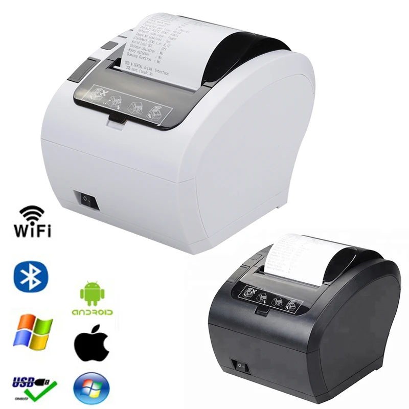 cheap mini printer 80mm Auto Cutter Thermal Receipt Printer POS Printer with Usb Ethernet Bluetoot WIFI RS232 for Hotel/Kitchen/Restaurant canon small photo printer