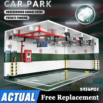 

1:18 Parking Garage Building Blocks Bricks Model DIY Car Model Parking Lot Display for Technic Brick Car Toys
