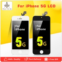 100 шт/партия Высокое качество для iPhone 5 lcd AAA Качество без Dead Pixle lcd, с цифровым преобразователем сенсорный экран хорошее касание DHL
