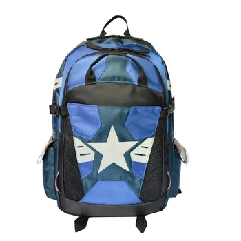 

Captain America Cosplay Canvas Backpack Students Shoulders Bag Schoolbags Laptop Bags Prop