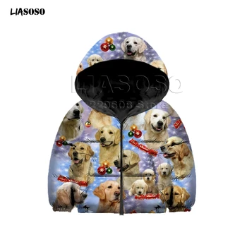 

LIASOSO new keep warm in winter Boy and girl Down jacket 3D Print animal,cat,dog rock singer Down jacket Harajuku child Pullover