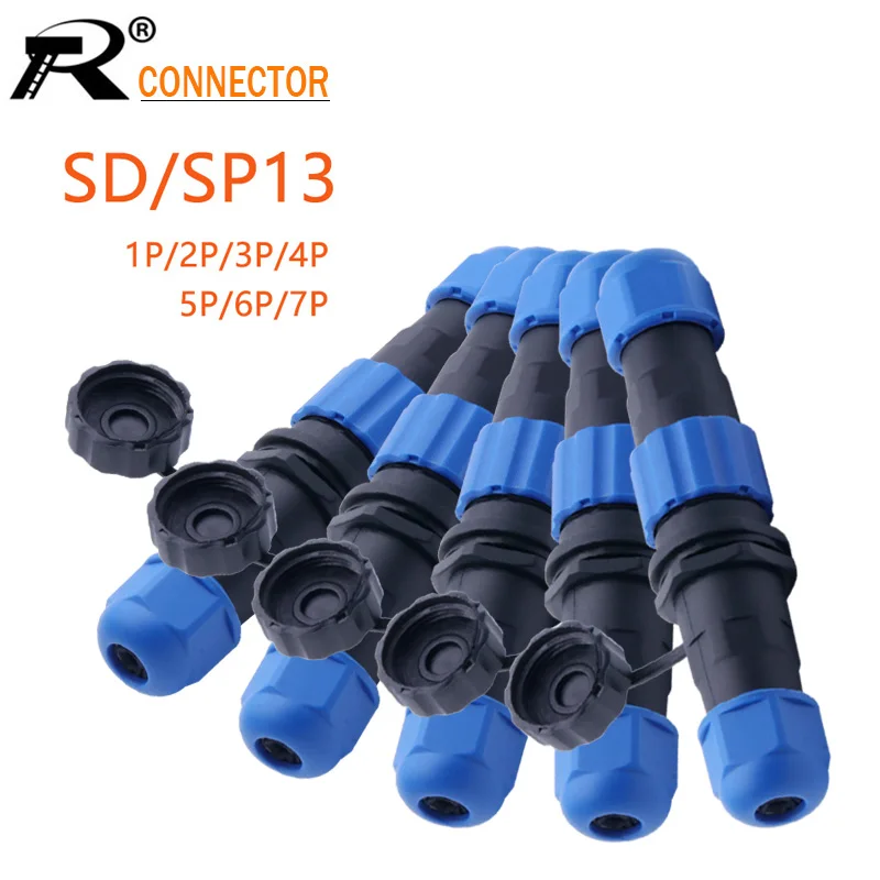 5 комплектов водонепроницаемый авиационный соединитель SP13/SD13 IP68 Кабельный