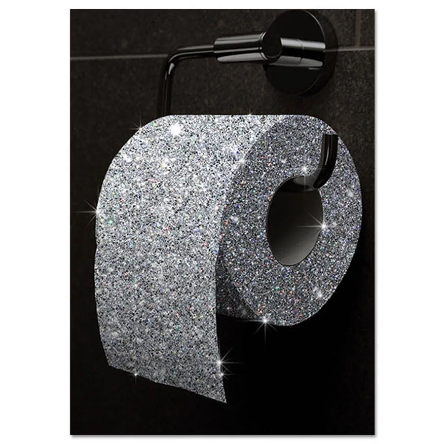 Rouleau de papier toilette avec mosaïque diamant scintillant 5D, peinture  diamant, broderie carrée complète, décor de salle de bains d'art mural  moderne - AliExpress
