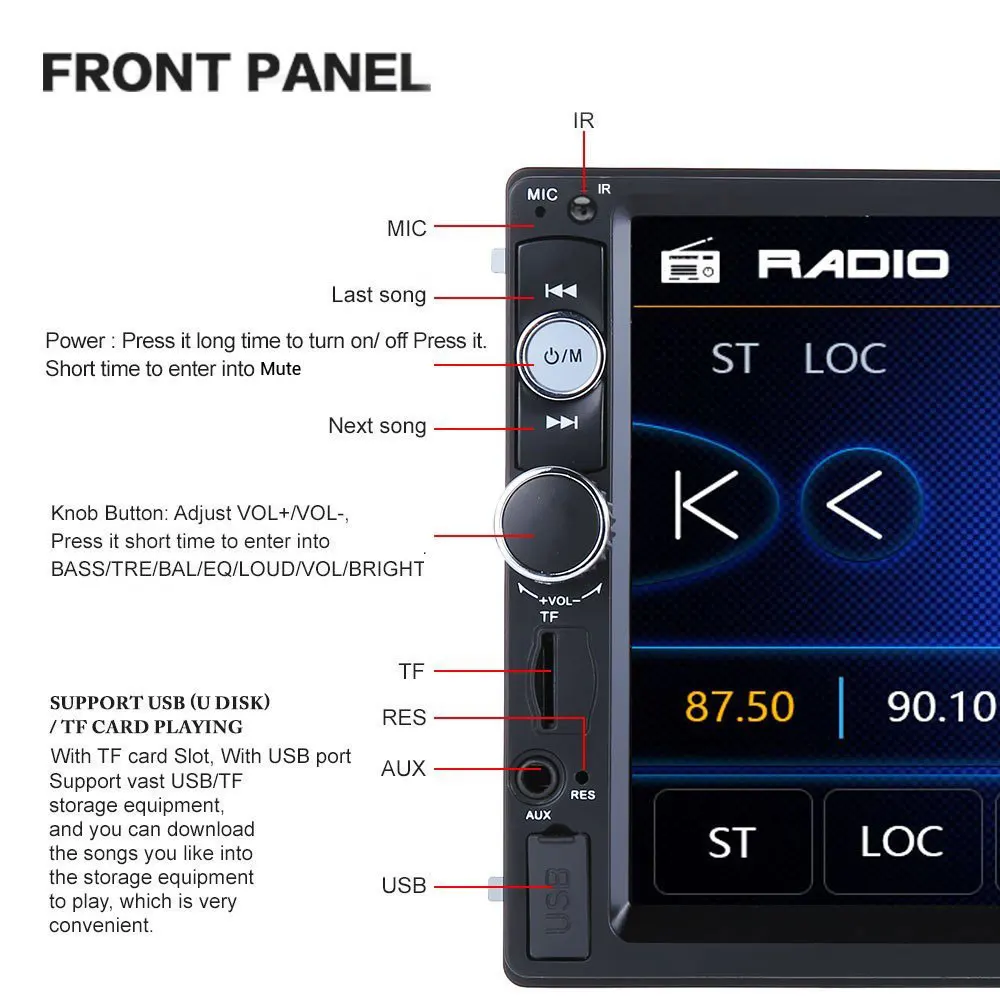 Podofo-Leitor multimídia para carros, rádio, autoradio, andróide,