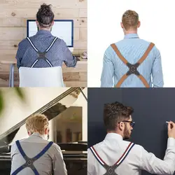 Men's Suspenders Adjustable Braces Xshape Elastic Strap Clip Clip Crossover Apparel Men Accessory Adult Suspenders Side Fas I7j0