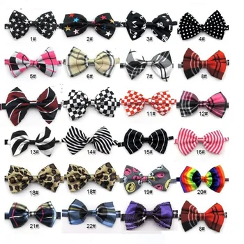 

100pc/lot Factory Sale New Colorful Handmade Adjustable Dog Pet Tie Bow Ties Cat Neckties Dog Grooming Supplies P088