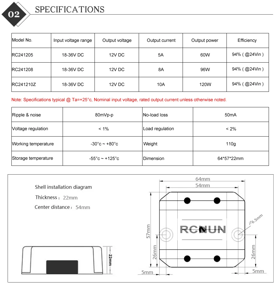 Specifications 5-10A