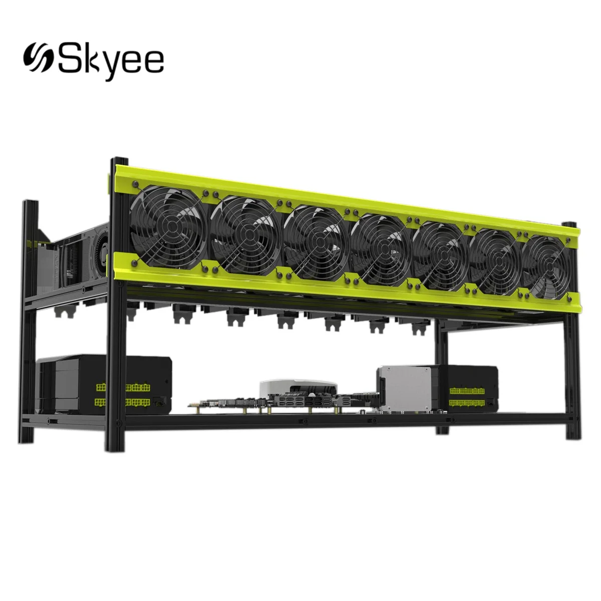 

SKYEE Open Air Mining Rig Stackable Dual Power Frame Case For 8 GPU ETH BTC Ethereum New Computer Mining Frame Server Chassis