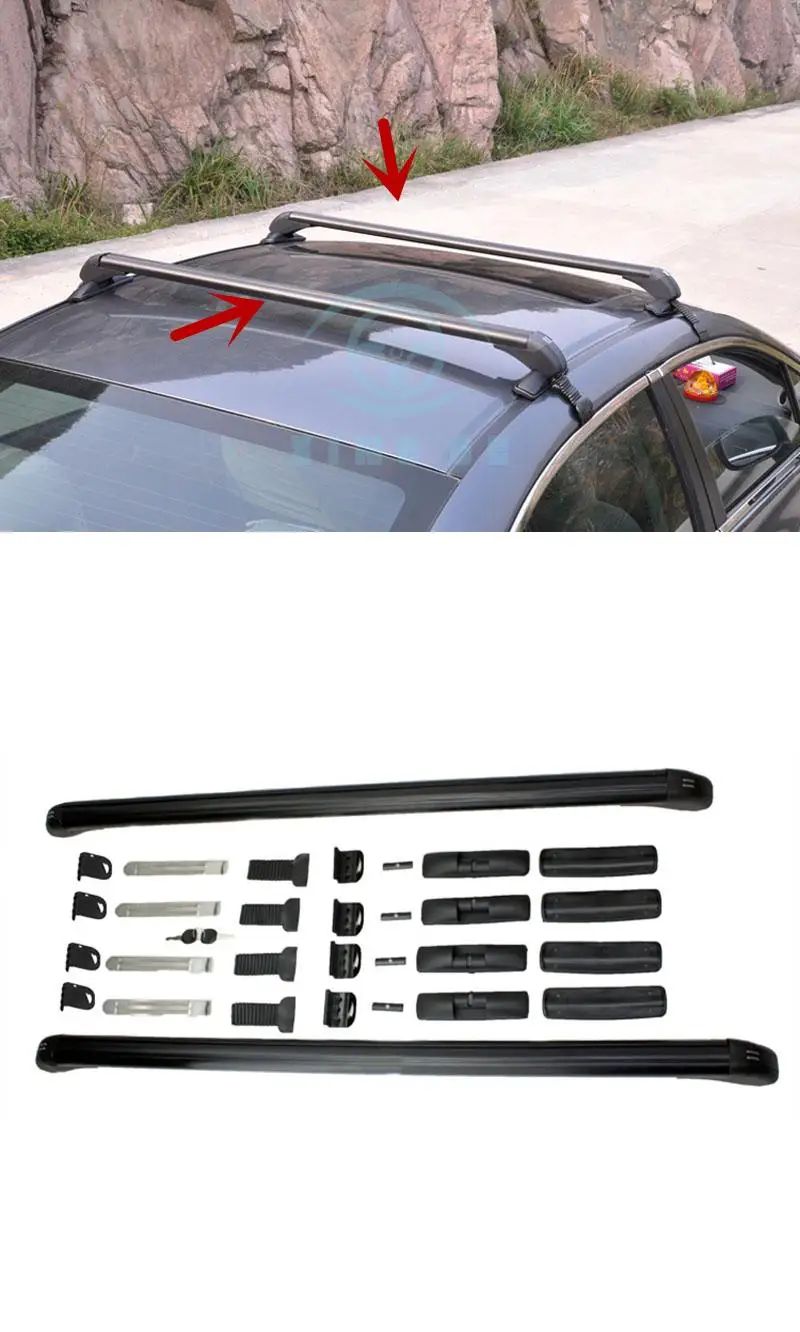 1 комплект для HONDA CIVIC 2005- Черный алюминиевый поперечный Бар Багажник На Крышу багажная стойка модификация автомобиля аксессуары для автомобиля