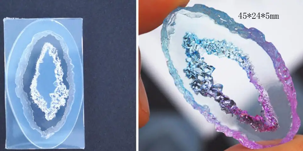 DIY Resin Jewelry Crystal Cluster Silicone Molds Irregular Crystal Dried Flower Epoxy Resin Charms Mold Pendant Accessories Tool