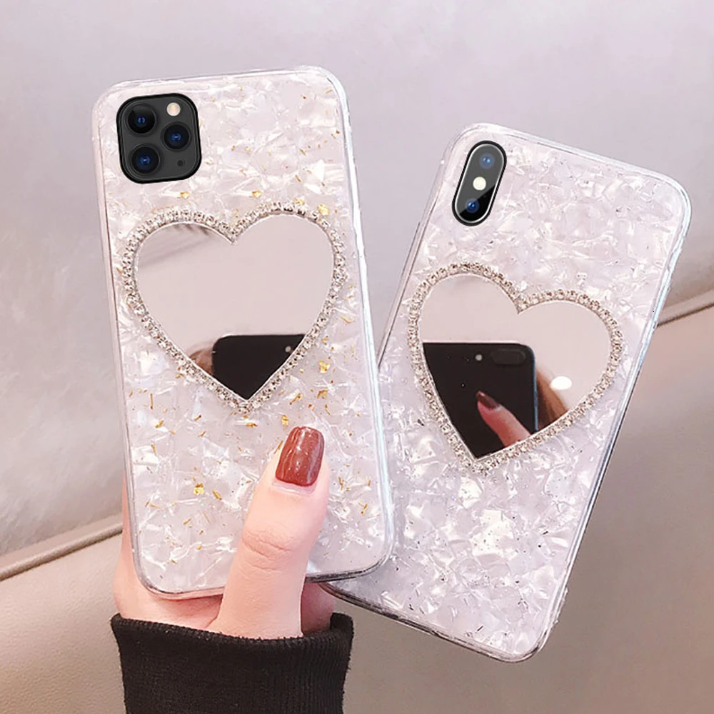 Зеркальный чехол с золотыми листьями и мрамором для iphone 7 8 6 6s plus 11 Pro Max X XR XS MAX |