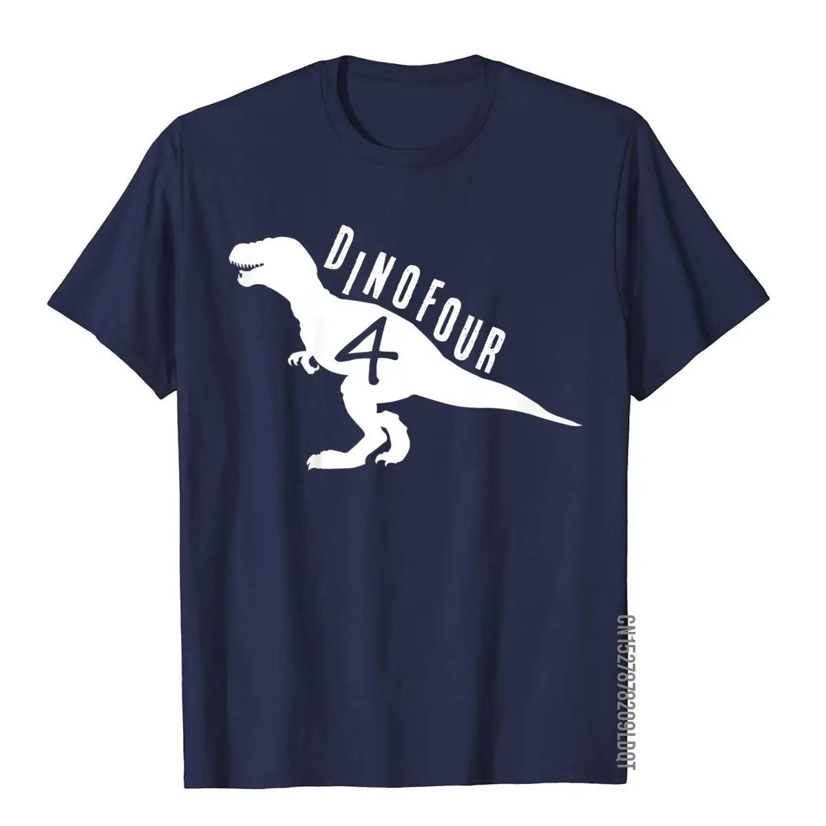 Kids 4th Birthday Shirt - Four Year Old Boys Dinosaur Dinofour T-Shirt__B12448navy