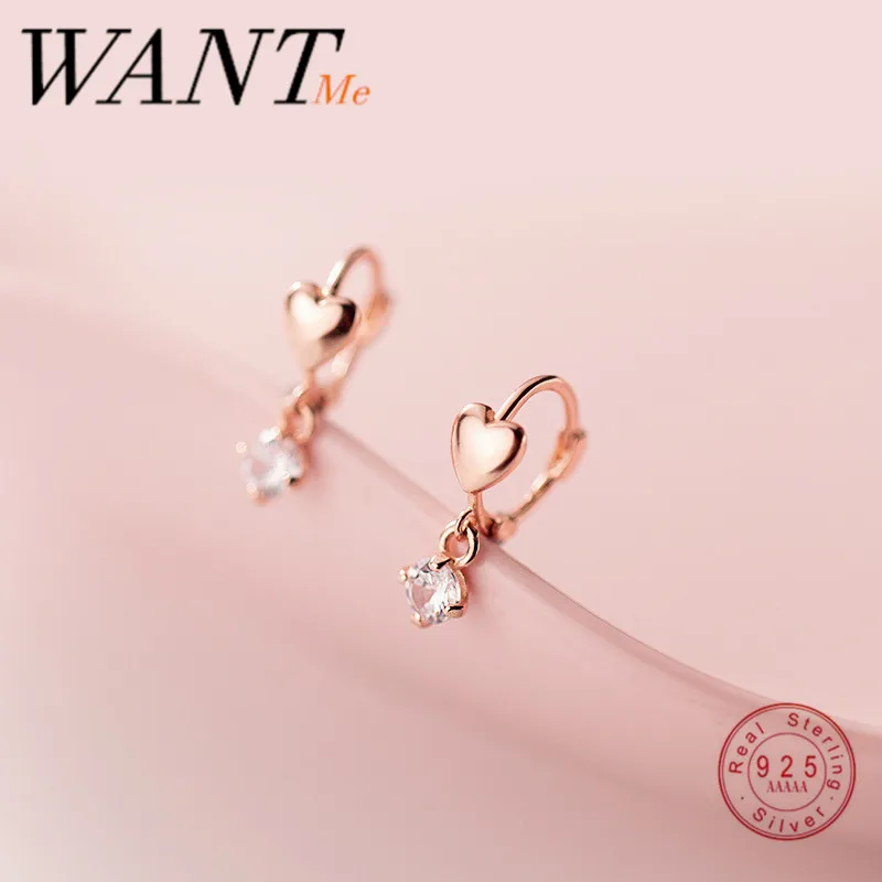 Женские серьги гвоздики WANTME из серебра 925 пробы с фианитами|Серьги-гвоздики| |