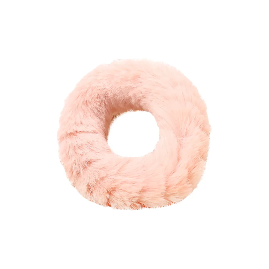 1PC Faux Fur Furry Scrunchie Winter Elastic Hair Rubber Band Adult Simple Solid Soft Plush Hair Band For Women Hair Accessories