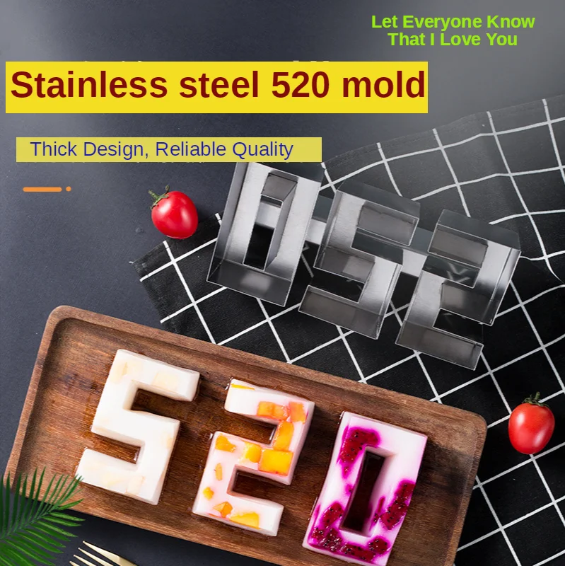 

Chocolate Mold 520 Love Mold Creative Kitchenware Stainless Steel Die Baking Accessories Baking Tools for Cakes