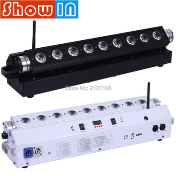 

9*15W Wireless Battery LED Wall Washer RGBWA Bar Light DMX512 DJ Disco Party Music Stage Lighting Effect With 6IN1 Flightcase