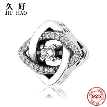 

925 sterling silver lovely square zircons bangles fashion gift beads Fit Original JIUHAO Charms Bracelet Jewelry