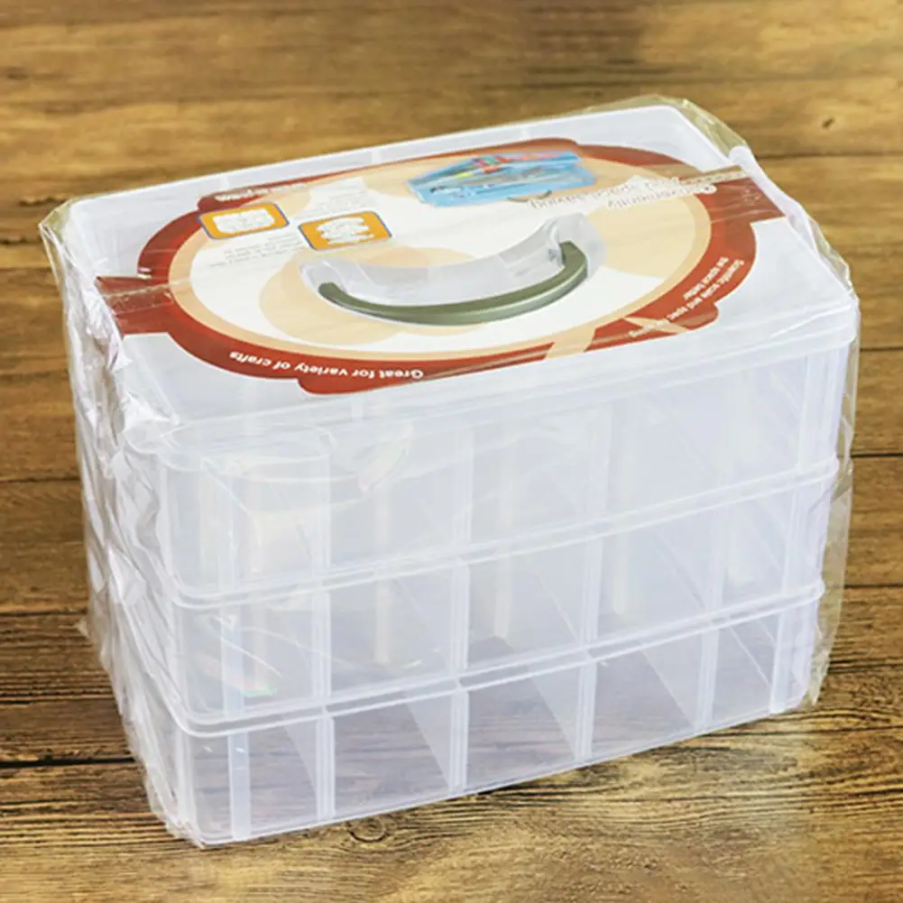 3 Layer Clear Jewelry Bead Pills Craft Storage Organizer Compartment Box Case 2020 | Дом и сад