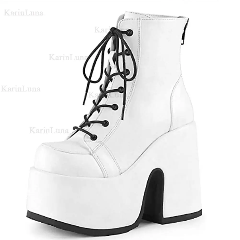 New Brand Design Cool Block Great Quality Big Size 43 Gothic Style Platform Woman Boots Fashion