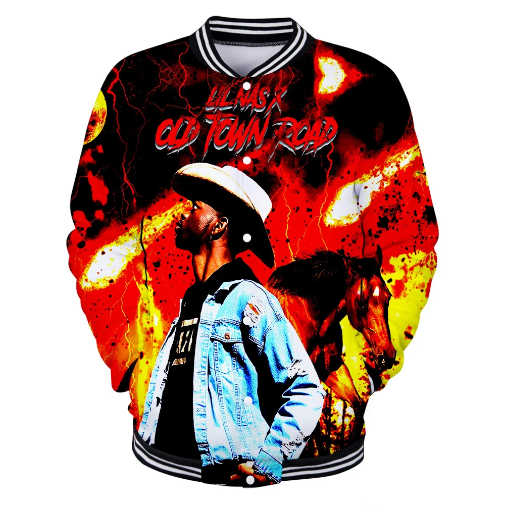 3D Новинка Lil Nas X harajuku бейсбольная куртка свитшоты для женщин/мужчин зимние повседневные толстовки KPOP колледж Стиль Большой размер 4XL