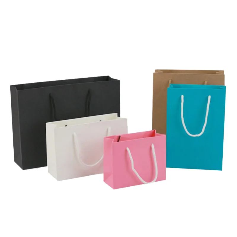 100pcs Paper Bag 1color Logo Customized Bag For House Moving Wedding Day Anniversary Thanksgiving Day Gift Package
