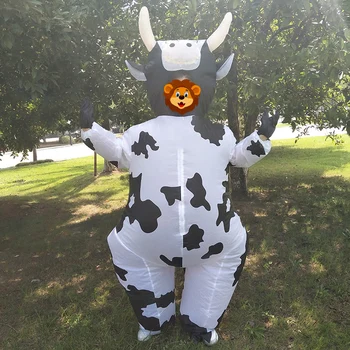 

Inflatable Cow Costume for Adult Women Kid Boy Girl Halloween Party Carnival Cosplay Dress Blow Up Suit Animal Outfit K1184 D
