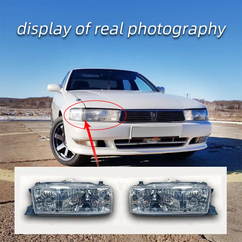 ペアカーライトヘッドライトトヨタcresta Jzx90透明模造クリスタル硬質材料1992 1993 1994 1995 Lamp Hoods Aliexpress
