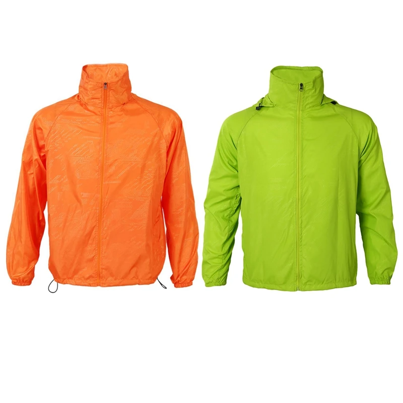 Chaqueta de lluvia impermeable para ciclismo, Unisex, para a prueba de viento, L, verde L, 2 uds.|Chaquetas| -