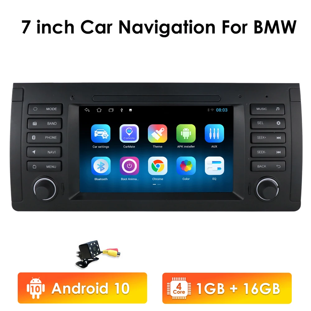 Android 10 автомобильная магнитола для BMW 5 серии E39 X5 E53 M5 E38 стерео Мультимедийный
