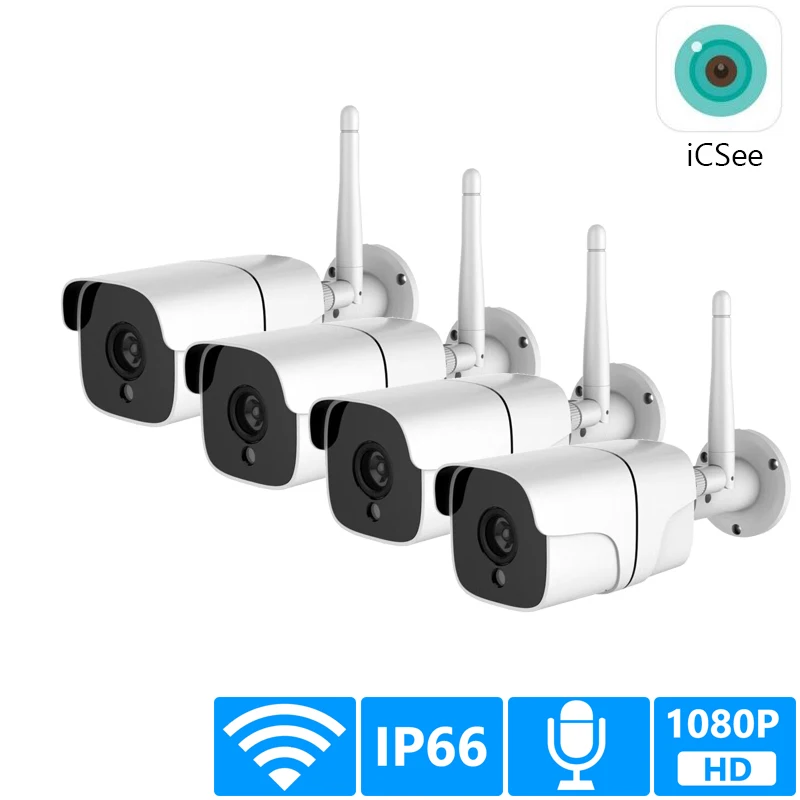 Беспроводная камера видеонаблюдения 1080P IP Wifi SD карта подходит для улицы 4 канала
