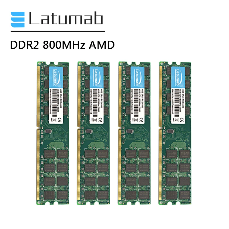 

Latumab RAM DDR2 4GB 8GB 800mhz PC2-6400 for AMD CPU Chipset Motherboard Memory RAM 240 Pins 1.8V PC Memory RAM Module