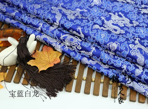 Черное китайское платье дракона дамасский костюм искусственный шелк окантовка отделка Diy из жаккардовой парчи монгольский халат обивочная ткань DIY Материал 75 см* 50 см - Цвет: K