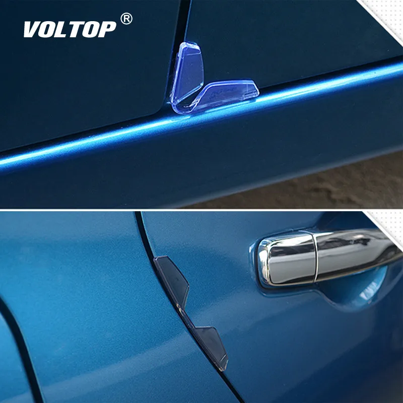 

4pcs Universal Car Door Edge Guards Protector Bumper Anti-collision Strips Sticker Auto Scratch Protection Edge Mouldings Clips