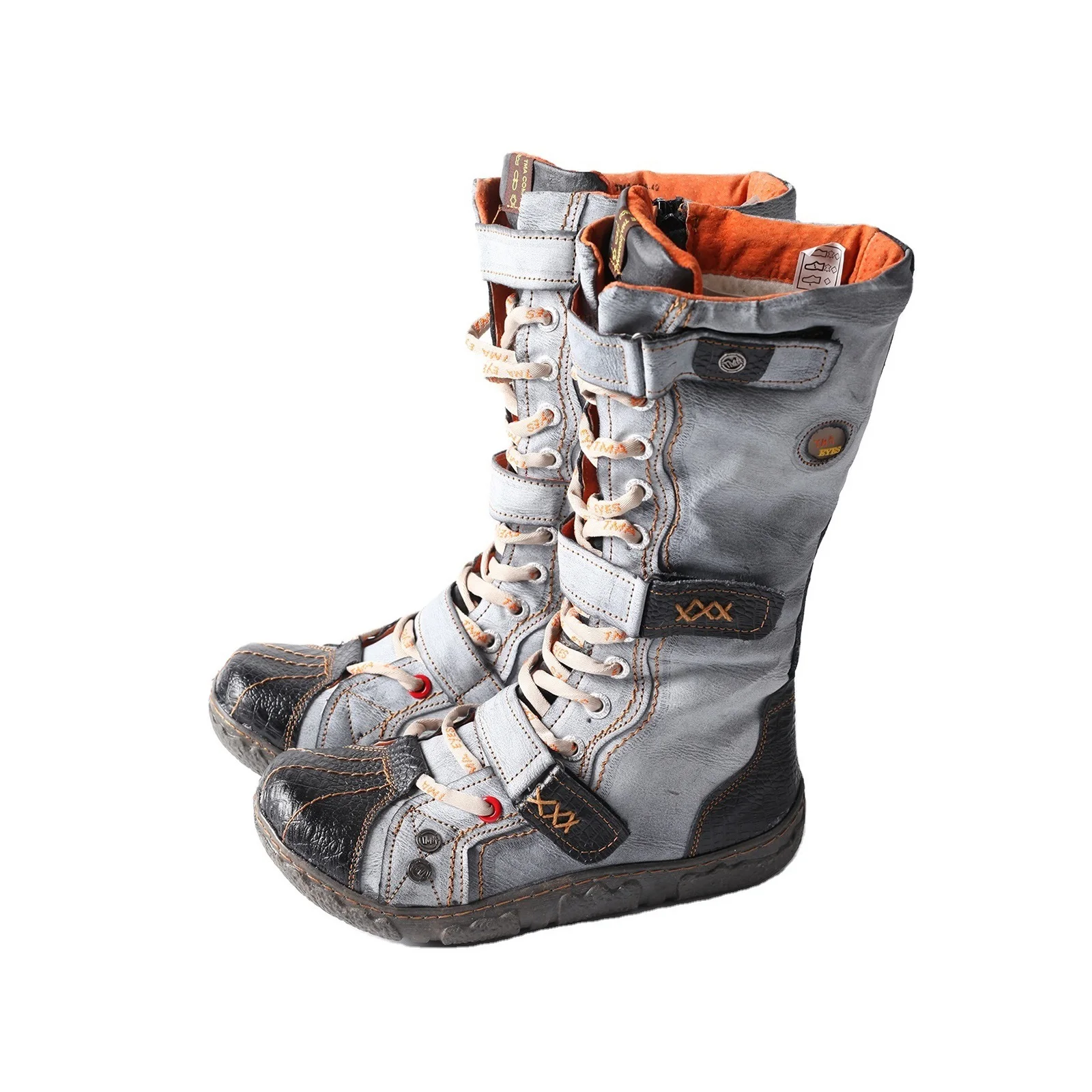 

2021 Fashion Boots New Leather Leisure Medium Long Boots Fashion Leather Shoes Women Shoes Hairy With Shoelaces Design
