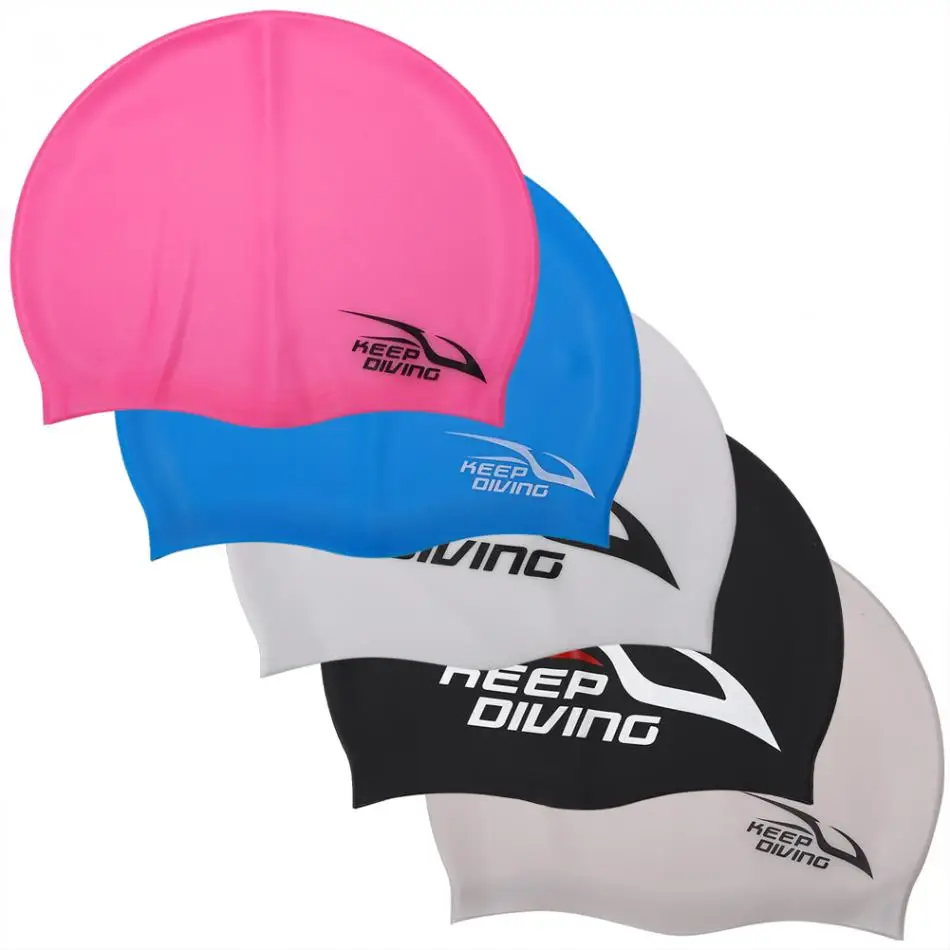 5Colors Adult Kid Unisex Elastic Silicone Swimming Swimwear Bathing Cap Waterproof Swim Hat 3