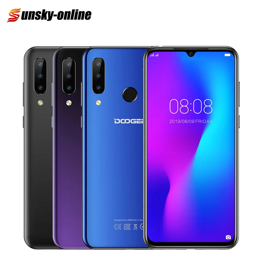 

DOOGEE N20 Smartphone 4GB+64GB 6.3'' Waterdrop Screen 16MP+16MP+8MP+8MP Android 9.0 MTK6763V Octa Dual 4G 4350mAh Mobile Phone