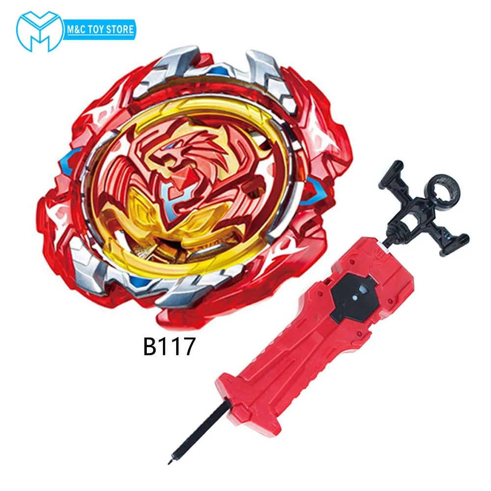 Спиннинговые топы с пусковыми установками игрушки GT B-145 Burst bables Toupie metal fusion God Spinning Tops Bey Toy - Цвет: B117 and launcher