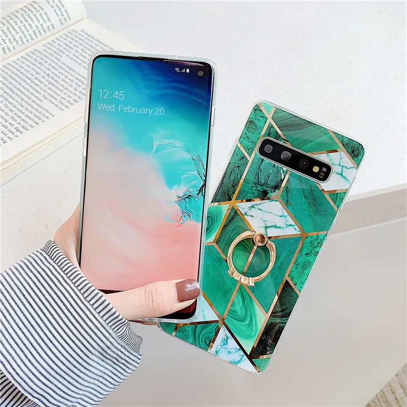 DCHZIUAN ТПУ мраморный чехол для samsung Galaxy Note 10 S10 S9 S8 Plus Note 9 8 A50 A70 кольцо держатель чехол для телефона