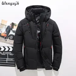 WENYUJH/Высококачественная однотонная куртка-пальто зимние парки теплая брендовая зимняя куртка-пуховик на молнии Верхняя одежда casacos