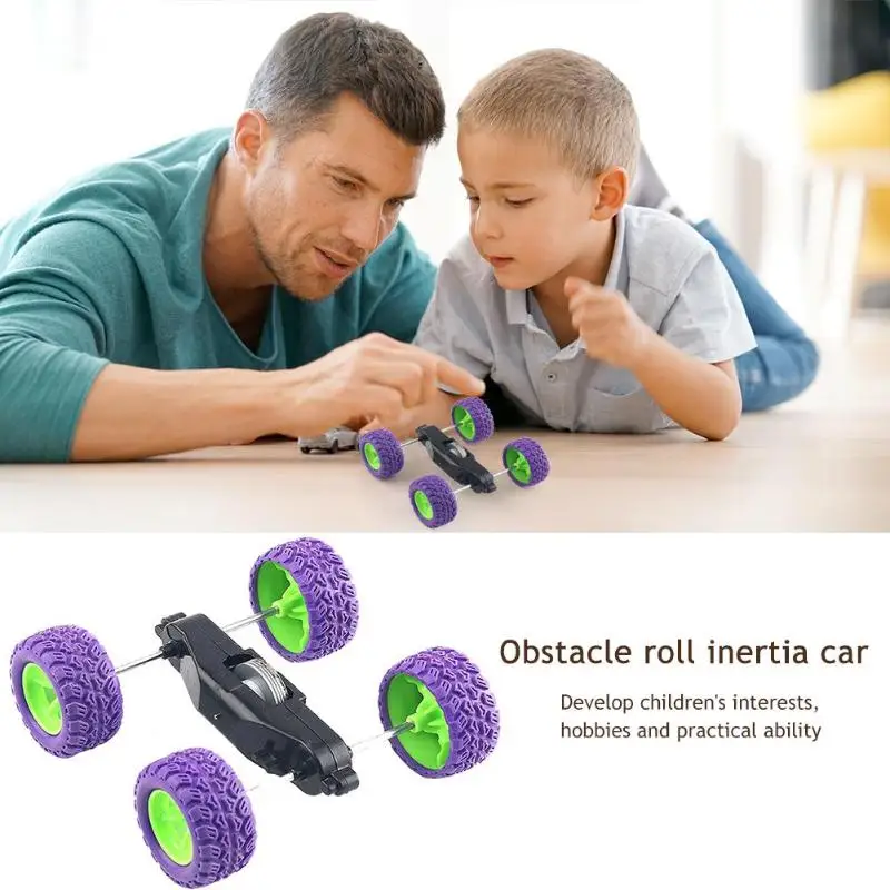  DIY Science Experiment Model Kit Inertia Roll Over Car Materials Creative Educational Toys Vehicle  - 4000544434746