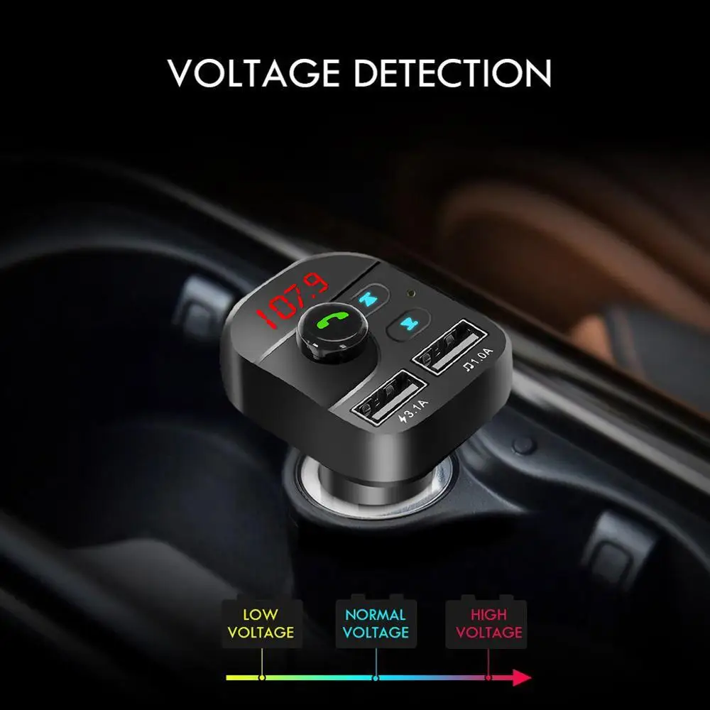 Wireless Bluetooth Handsfree Car Kit FM Transmitter MP3 Player Dual USB Charger