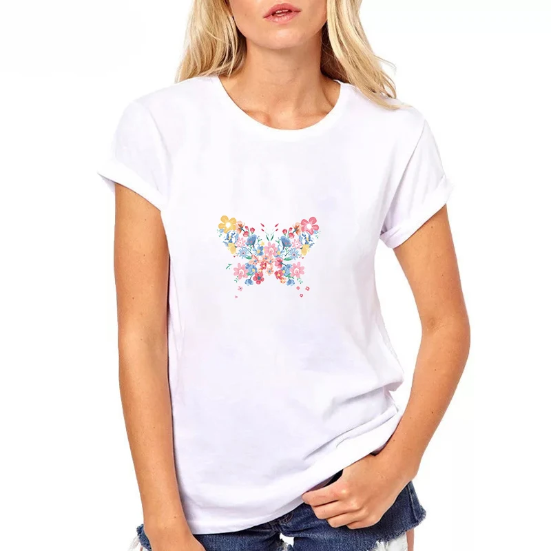 Heat Transfer Vinyl Flower Butterfly Iron On Patch Clothing Diy A-level Thermal Stickers Clothes Striped Easy To Wear