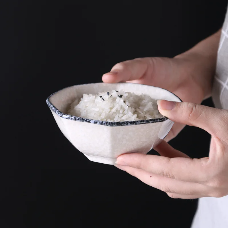Ri Shi Wan Ceramic Bowl Household Rice Bowl Restaurant Wing Bowl Side Dishes Bowl Dish& Plate Set Customizable