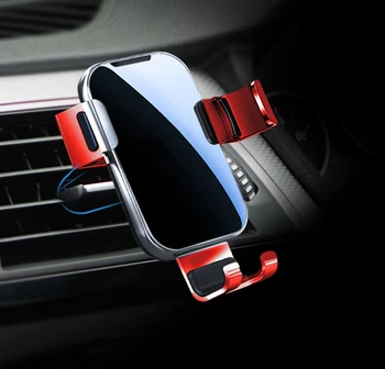 

Alloy gravity fixed mobile phone holder mirror car bracket universal non-magnetic air outlet