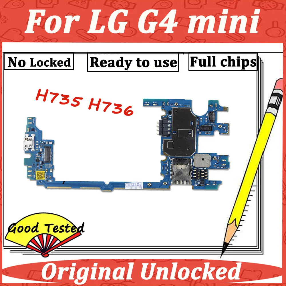 С чипами разблокированная материнская плата для LG G4 mini H735 H736 разблокировка логическая плата ОС Android материнская плата основная материнская плата