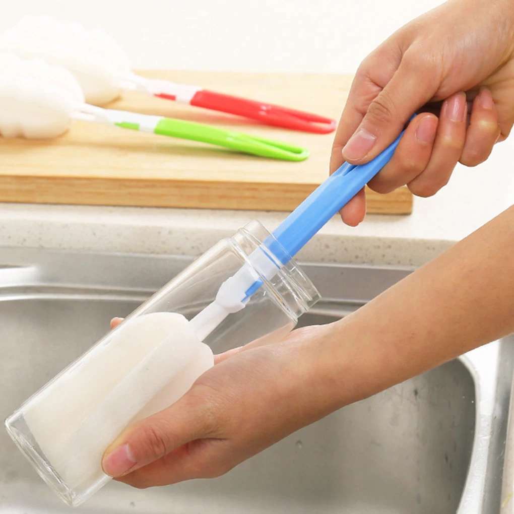 Щетка с длинной ручкой и губкой для чашек съемная щетка из полипропилена