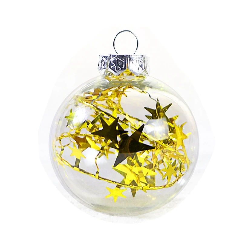 6cm Rose Gold Christmas Tree Balls Plastic Clear Xmas Ball Ornament Decoration for Tree Decor Natal Navidad 2023 New Year 