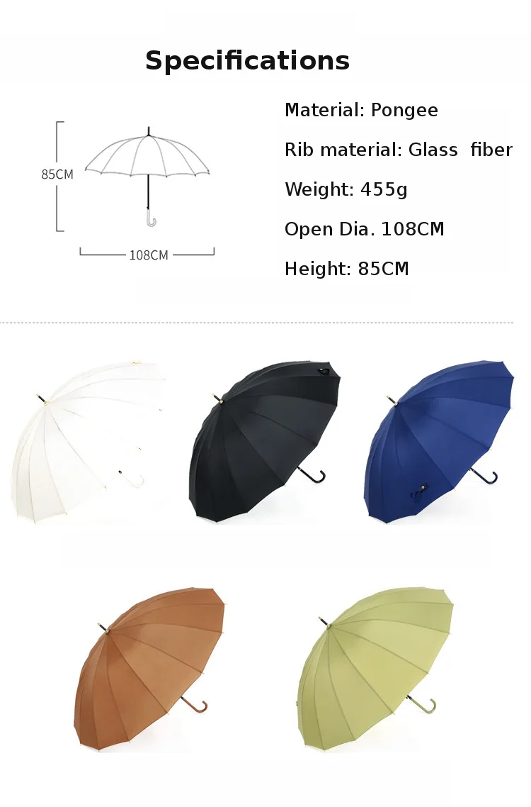 Полуавтоматический большой зонт деревянный ветрозащитный 16K японский с длинной ручкой ветрозащитный зонтик дождь женский мужской зонт для 2-3 человек