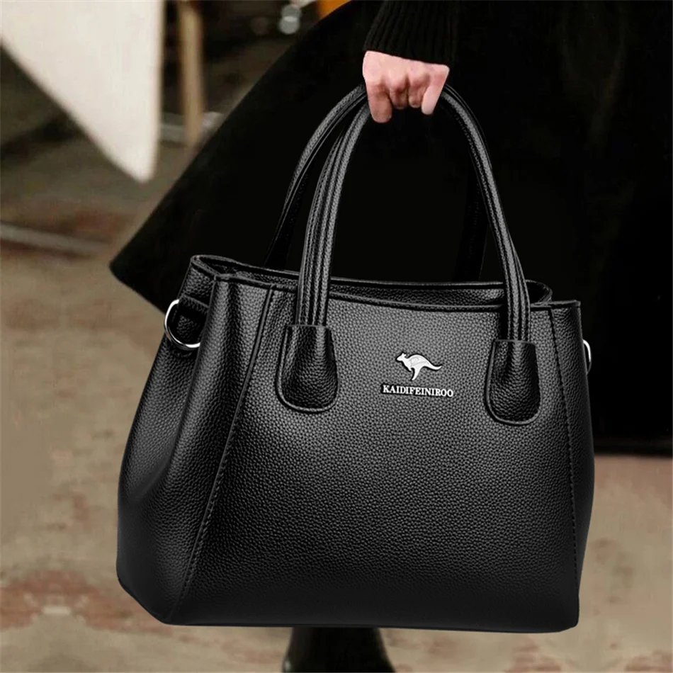 Sophisticated Premium Glänzende Leder Stylische Handtasche