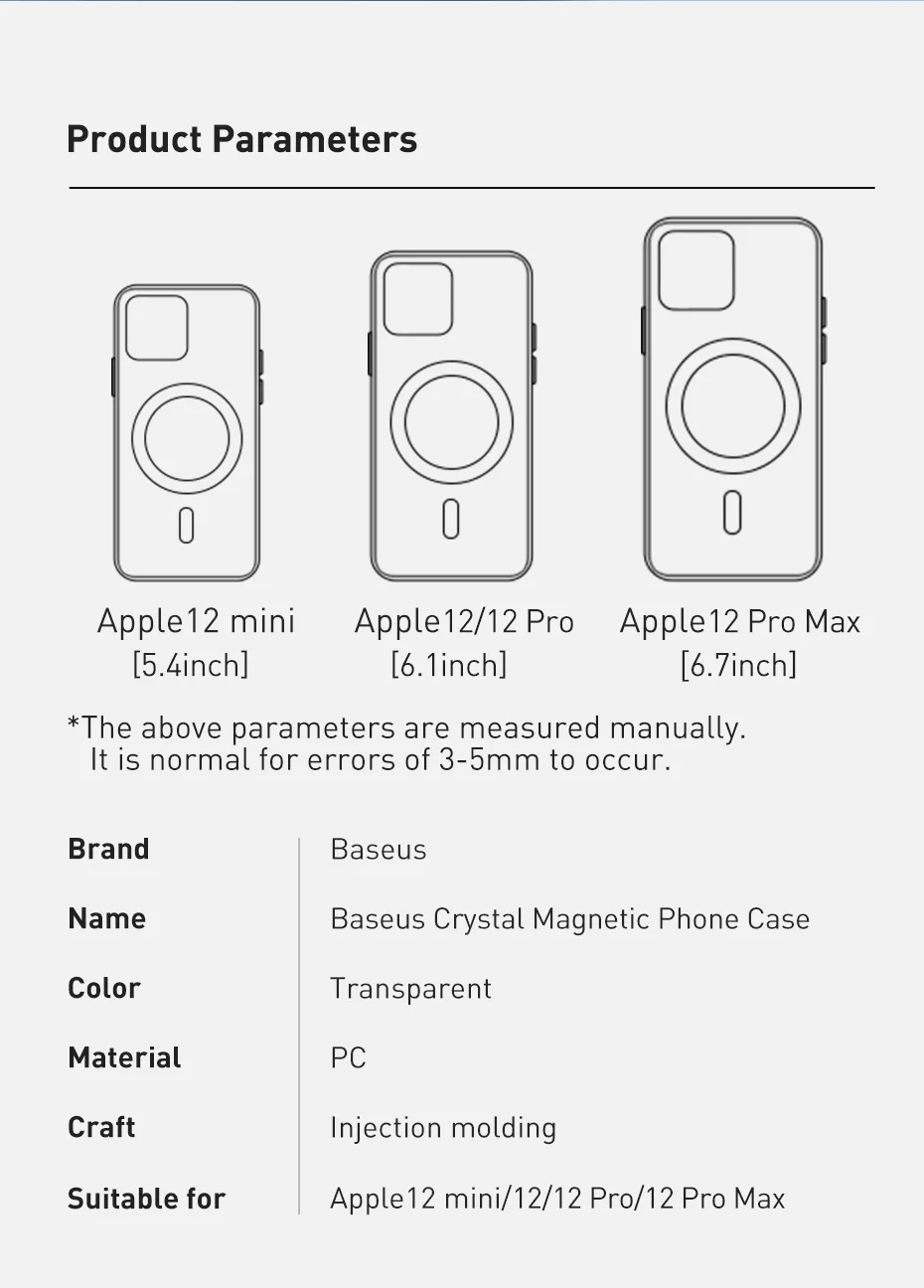 Baseus Transparent Magnetic Phone Case for iPhone 13 Pro Max 13pro Wireless Charging Cover For iPhone 12 12 Pro Max Magnet Case magsafe battery